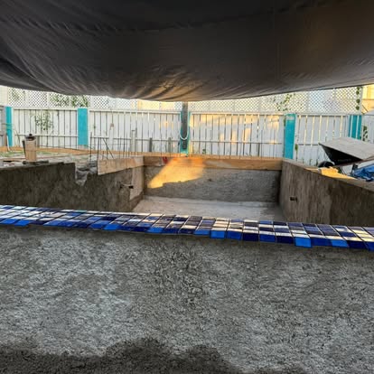 Pool coping and tile work